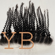 Curly 13 x 4 Lace Frontal Closure Frontal 13 x 4 HD Transparent Lace Frontals With Bangs Baby Hair 100% Remy Human Hair 140% Density Natural Color