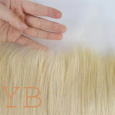 Blonde 613 Transparent HD Lace Frontal Brazilian Straight Human Hair Blonde Color 13x4 613 HD Frontal with Bundles