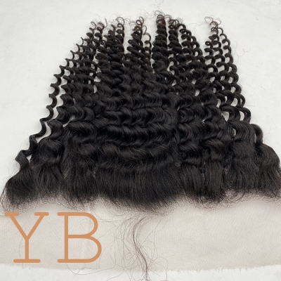Deep wave 13x6Customized 20A Natural Hairline Super Thin HD Lace Frontal100% Brazilian Human Hair Extensions