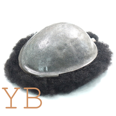 4mm 6mm 8mm 10mm 12mm 15mm Small Curl Afro Toupee for Black Men with Poly Skin Base 100% Human Hair