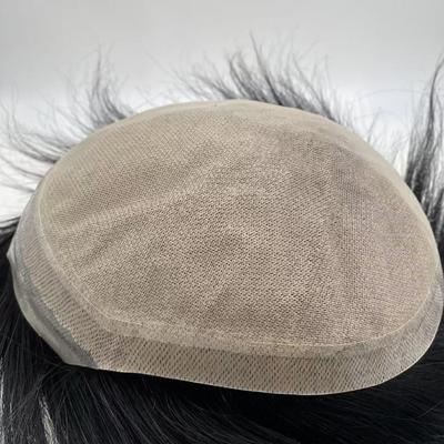 silk base men hair pieces and hair replacement natural black color with many size in stock