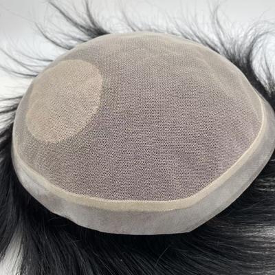 New Arrival Indian Human Hair Toupee for Men Natural Hairline and Invisible Knots Color Black Silk Base Hair Toupee