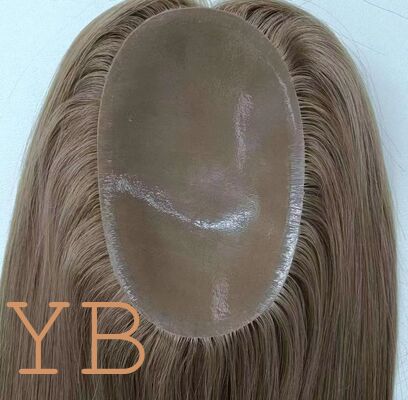Hair Loss Treatment Raw Virgin Hair Strong Thick Silicone Toupee for Women PU Silicone Hair Topper for Baldness and Alopecia