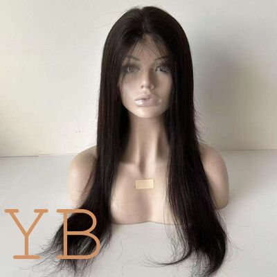 Lace Front Silk Top Full Hand Tied PU Silicone Wig Virgin European Remy Human Hair Wig for Alopecia Glueless Medical Wigs
