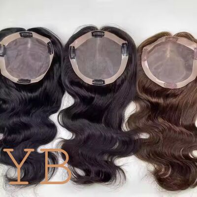 Wholesale Ready to Ship Mono Lace Topper for White Women European Russian Virgin Human Hair Pieces