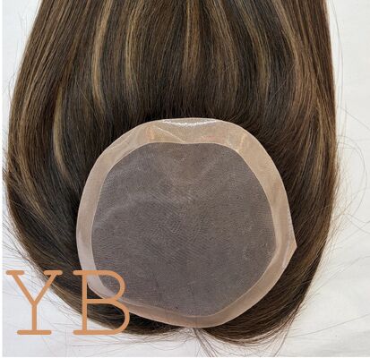 Wholesale High Quality Human Hair Blonde Hairpieces Hair Topper Virgin Gray Hair Topper for White Women