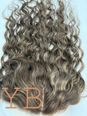 Premium Invisible Silk Base Topper 14 16 18 Inches High Quality European Human Hair Wig  Curly Topper for Women