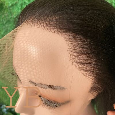 10 to 18 Natura Virgin Human Hair Full HD LACE Straight Body Wave Wig with Transparent Full Lace for Black Women's Braiding