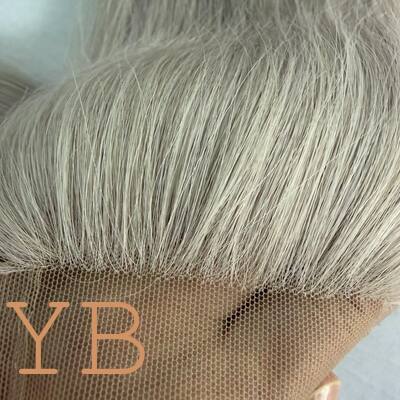 2026 White Lace Closure for Women Silk Top Natural Density Human Hair Closure Mono Lace Ash Blonde Wig Topper