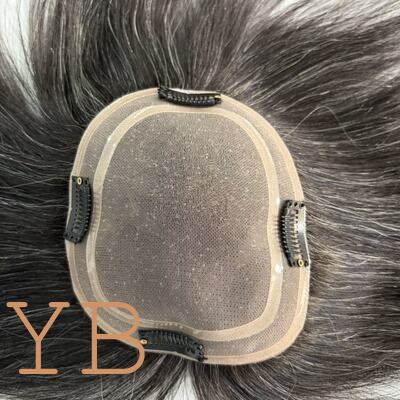 New Arrival 100% Virgin Human Hair Extensions 5x6.5 Inch Hand Tied Clip-in Double Fine Mono Breathable Lace Closure Topper