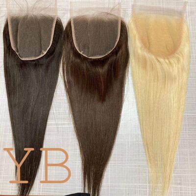 Ready Ship European Remy Hair 12A Grade Mesh Integration System Colored Lace Closure Micro-Link Sizes 3x5 3x6 5x5 6x6