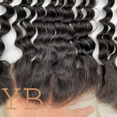 Good price 13x4 Customized 20A Natural Hairline Super Thin HD Lace Frontal Loose Deep 100% Brazilian Human Hair Extensions online