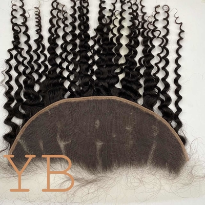 Good price HD LACE 13 x 6 Lace Frontal Closure  Water Wave Ear to Ear HD Lace Frontal Pre Plucked 10-24inch  Human Hair Frontal Closures Free Part 150% Density Natural Black Color online