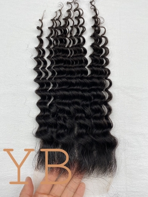 Good price Deep wave 5x5 Customized 20A Natural Hairline Super Thin HD Lace Frontal100% Brazilian Human Hair Extensions online