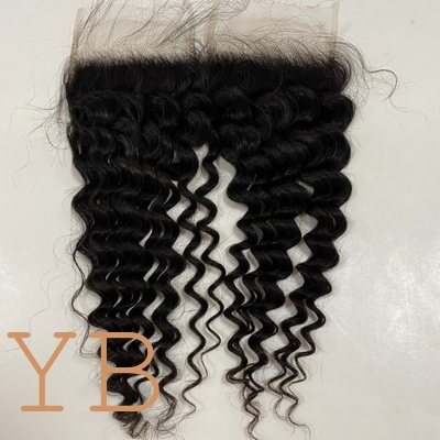 Good price Deep wave 4X4  Customized 20A Natural Hairline Super Thin HD Lace Frontal100% Brazilian Human Hair Extensions online