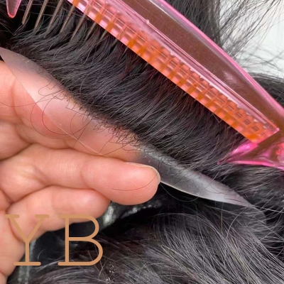 Good price Revert Knots Full Thin PU Skin Base Human Hair Unit Men Toupee Without hair shedding online