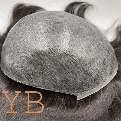 Good price INJECTION Thin Skin V-loop Human Hair Man Toupee Men Wig 1 Piece INDIAN Hair Natural Wave Poly Skin 6inch 8X10INCH FOR SIZE online