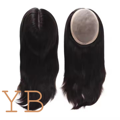Good price MONO Long Hair Topper for Women Natural Brazilian Human Hair Cheap Topper High Quality Natural Black Thick Density online