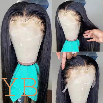 Good price 13x4  Transparent Lace Front Wig Bone Straight Human Hair Wig PrePlucked online