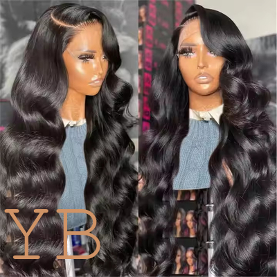 Good price Ready to Ship Brazilian Virgin Hair Body Wave 180% Preplucked 13x4 Transparent Full Lace Front Wigs Human Hair for Black Women online
