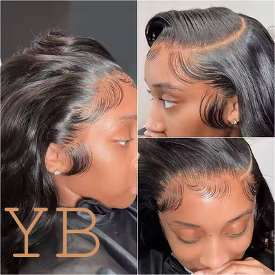 Good price Ready to Ship Brazilian Virgin Hair Body Wave 180% Preplucked 13x6 HD ransparent Full Lace Front Wigs Human Hair for Black Women online