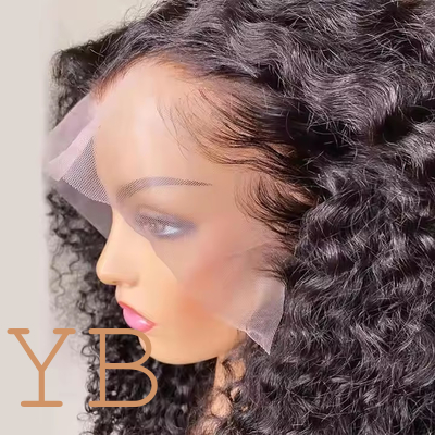 Good price Deep Wave 13x4 13x6 Transparent Lace Front Human Hair Wig Brazilian Curly Preplucked Wig online
