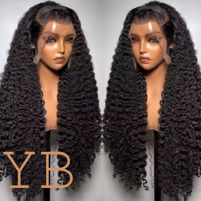 Good price Deep Wave 13x4 13x6 HD Lace Front Human Hair Wig Brazilian Curly Preplucked Wig online