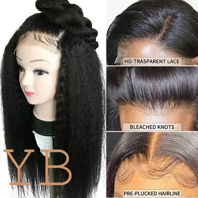 Good price Yaki or  Kinky Straight Hd Swiss Lace Frontal Wigs Human Hair Wigs Lace Front Brazilian Full Lace Front Wigs for Black Women online