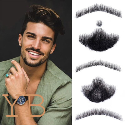 Good price Real Hair Realistic Fake Beard and Moustache for Men Cosplay Invisible Mustache online