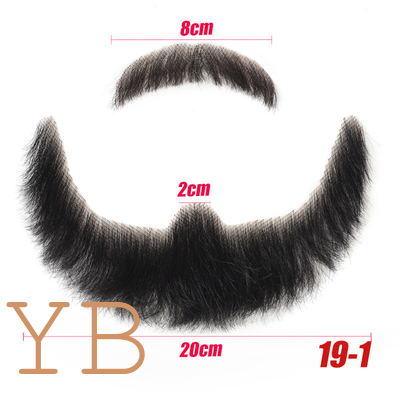Good price Full hand-woven fake beards, seamless men's fake mustaches, human hair-like fake eyebrows, and sideburns for film and television props online