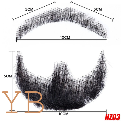 Good price Fake beards, men's realistic human hair synthetic beards, invisible and lifelike sideburns, handlebar mustaches, and wholesale options. online