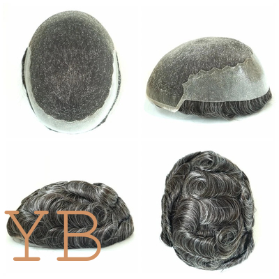 Good price Mens Toupee Hair Replacement French Lace Human Hair Systems Hair Pieces Q6 #1B30 online