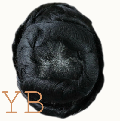Good price Durable Men's BIO Human Hair Hairpiece for Smooth Coverage - Available in Classic Black #1 & #1C Shades online