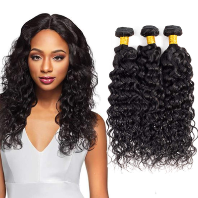 Good price WATER WAVE Cheap Natural  Remy Indian Human Hair Vendor Weave Bundles and wefts online