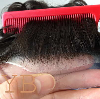 Good price Natural Human Hair Toupee Full PU Super Thin Skin Base Color 4# 0.03mm 120% Density Size 8x10 Body Wave online