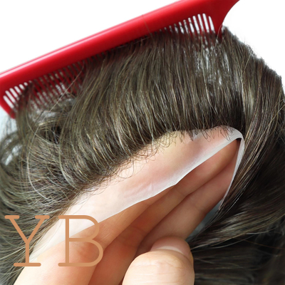 Good price Mens Toupee Human Hair Replacement System Hairpiece Ultra Thin Skin 0.04mm online