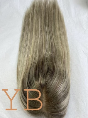 Good price Wholesale T- Ashblonde Silk Base Closure Topper Virgin Human Hair Toupee Replacement System for Women Cheaper Price Hairpiece online