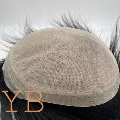 Good price silk base men hair pieces and hair replacement natural black color with many size in stock online