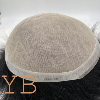 Good price Best Quality Men's 100% Human Hair Prosthesis Natural Handmade Silk Base Closure Breathable Mens Replacement Right 5x7 6x8 7x9 8x10 Toupee online