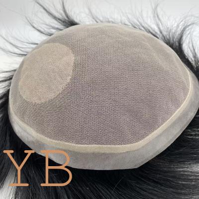 Good price New Arrival Indian Human Hair Toupee for Men Natural Hairline and Invisible Knots Color Black Silk Base Hair Toupee online