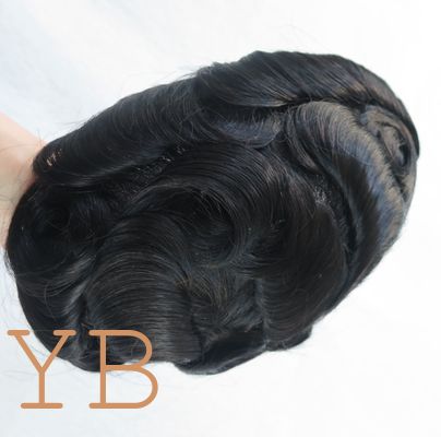 Good price Long using time Thick Skin 12-14mm,scallop front,Medium,130% 100% Human Hair Toupee Men's Wig Hair Pieces for Men online