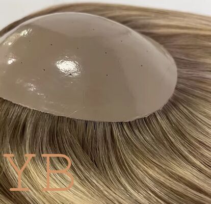 Good price Large Base Blonde Remy Virgin Hair Top Toupee for Hair Loss 7X9 Size Silicone Womens Full Skin Pu Human Hair Topper online