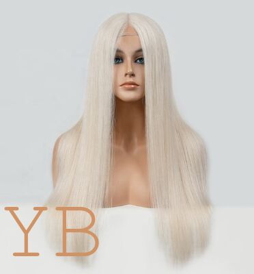 Good price Silicone Base Cap #60 Silk Raw European Russian Human Hair Hidden Knots Full Medical Wig for Alopecia online