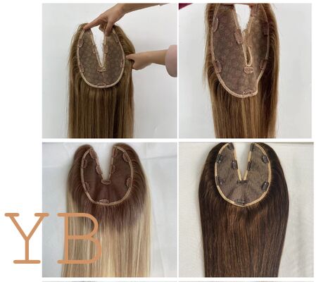 Good price Handmade or Machine U/V Shape Full Lace Topper Women Hair Pieces Cuticle Aligned Virgin Human Hair U Part Clip in Extensions online