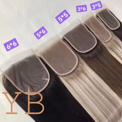 Good price Stock Color Brown Blonde French Lace Closure Transparent Lace Frontal 6X6 Lace Closure Direct Factory Prices online